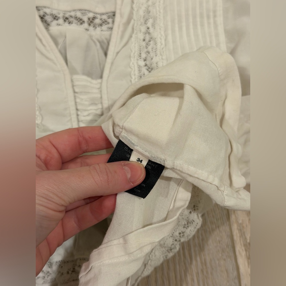 Isabel Marant Etoile White Lace Cotton Top Size 34 - Picture 6 of 9